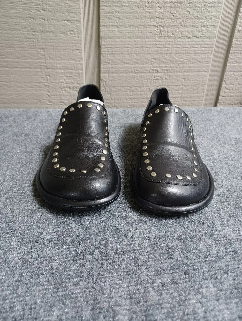ME+EM Studded Travel Loafer Shoe Size 38 US 8 Women Leather Black Quiet Luxury